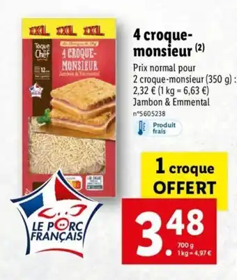 Lidl 4 Croque Monsieur offre