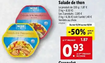Lidl Salade De Thon offre