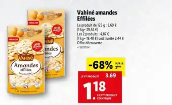 Lidl Vahiné Amandes Effilées offre