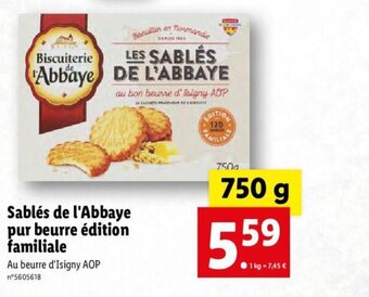 Lidl Sablés De L'Abbaye Pur Beurre édition Familiale offre