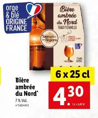 Lidl Biére Ambrée Du Nord offre