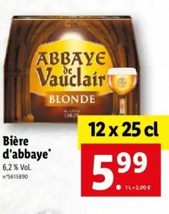 Lidl Biére D'Abbaye* offre