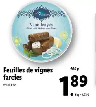 Lidl Feuilles De Vignes Farcies offre