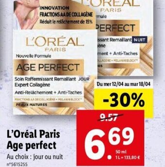 Lidl L'Oréal Paris Age Perfect offre