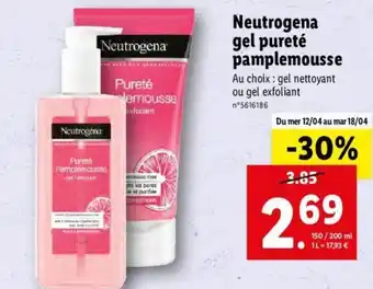 Lidl Neutrogena Gel Pureté Pamplemousse offre