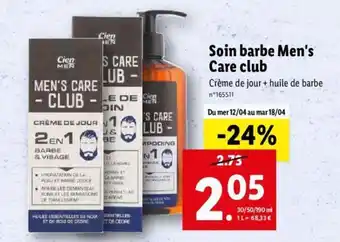Lidl Soin Barbe Men's Care Club offre