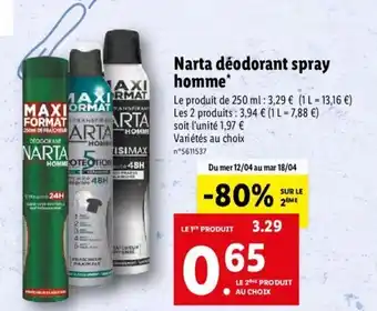 Narta Déodorant Spray Homme*