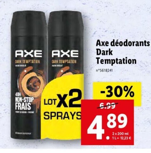 Promo Axe Déodorant Dark Temptation chez Lidl