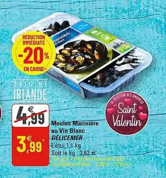 G20 Moules Mariniere au Vin Blanc offre