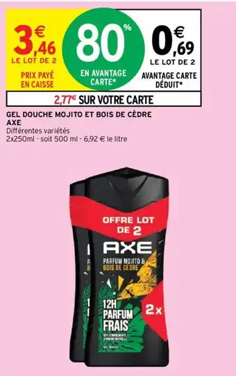 Intermarché Gel Douche Mojito Et Bois De Cédre Axe offre