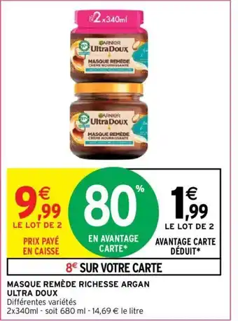 Intermarché Masque Reméde Richesse Argan Ultra doux offre
