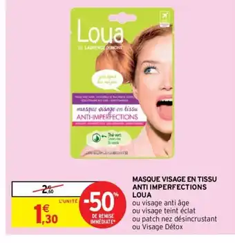 Masque Visage En Tissu Anti Imperfections Loua