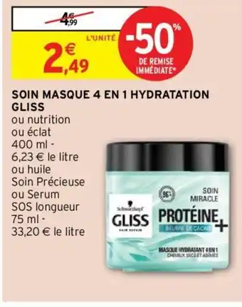 Soin Masque 4 En 1 Hydratation Gliss