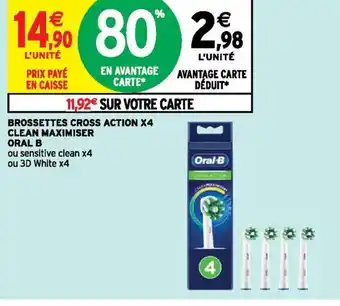 Brosettes Cross Action X4 Clean Maximier Oral B