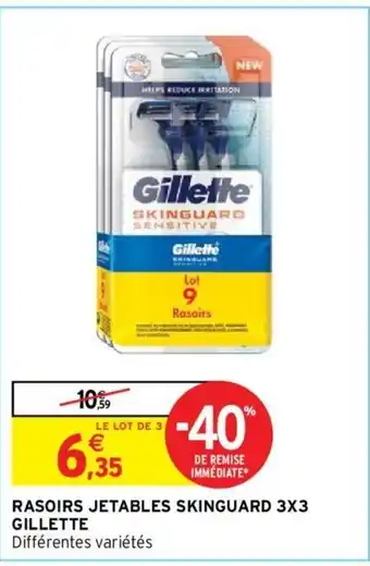 Rasoirs Jetables Skingguard 3x3 Gillette