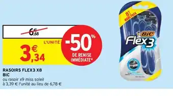 Intermarché Rasoir Flex3 X8 Bic offre