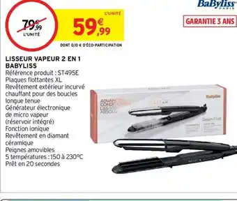 Intermarché Lisseur Vapeur 2 en 1 babyliss offre