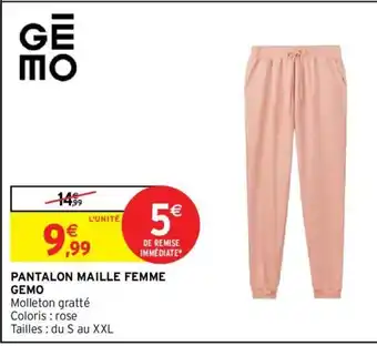 Intermarché Pantalon Maille Femme Gemo offre
