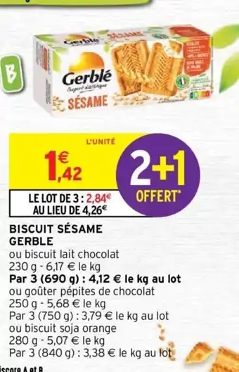 Intermarché Biscuits sésame Gerble offre
