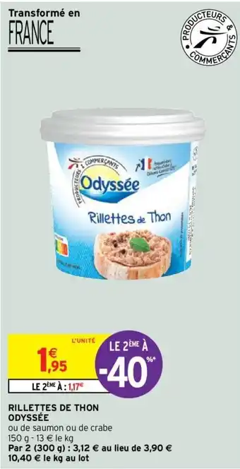 Intermarché Rillettes de thon ODYSSÉE offre