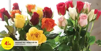 Intermarché Bouquet de 7 roses 50 cm offre