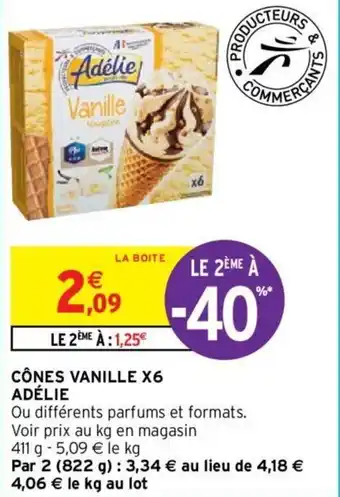 Intermarché Cônes vanille X6 ADÉLIE offre