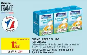 Intermarché Crème légère fluide pâturages offre