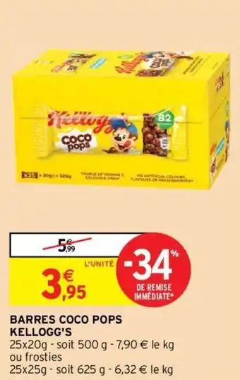 Intermarché Barres coco pops KELLOGG'S offre