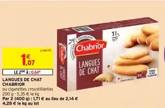 Intermarché Langues de chat CHABRIOR offre