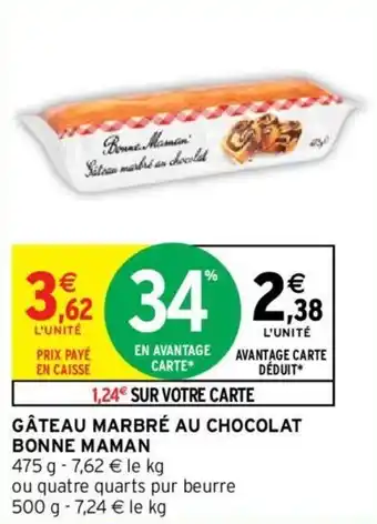 Intermarché Gâteau marbré au chocolat BONNE MAMAN offre