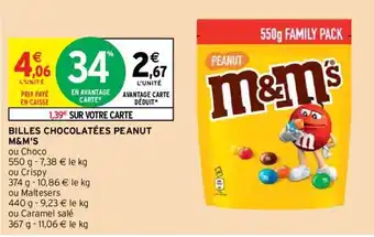 Intermarché Billes chocolatées peanut M&M'S offre