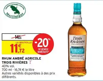 Rhum ambré agricole TROIS RIVIÈRES
