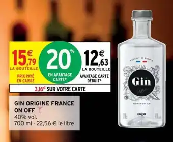 Intermarché Gin origine france on off offre