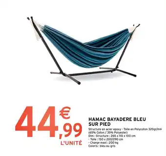 Intermarché Hamac bayadere bleu sur pied offre