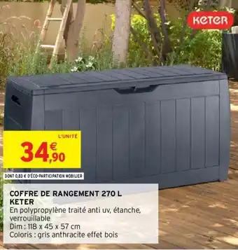 Intermarché Coffre de rangement 270 L KETER offre