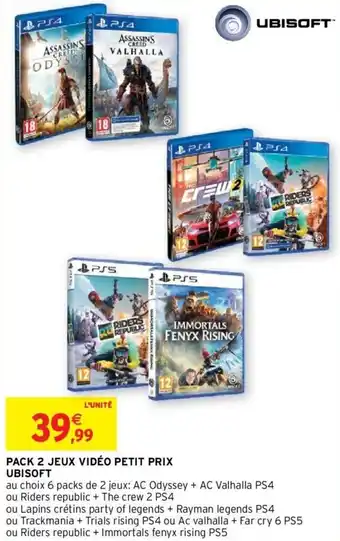 Intermarché Pack 2 jeux vidéo petit prix UBISOFT offre