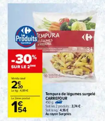 Carrefour Tempura De Légumes Surgelé Carrefour offre