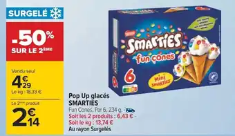 Carrefour Pop Up Glacés Smarties offre