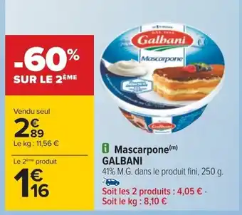 Carrefour Mascarpone Galbani offre