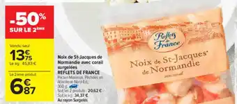 Carrefour Noix De St-jacques De Normandie Avec Corail Surgelées Reflets De France offre