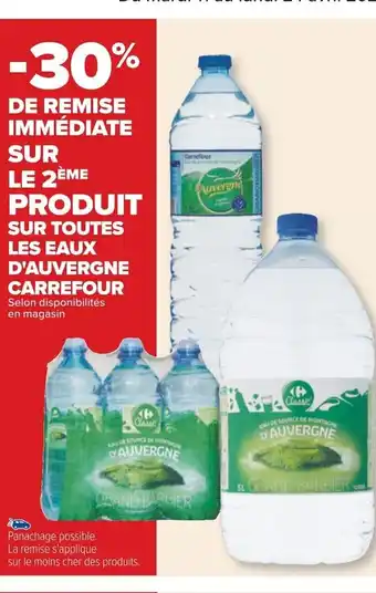 Carrefour Sur Toutes Les Eaux D'Auvergne Carrefour offre