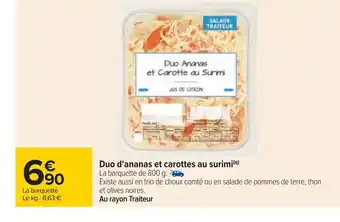 Carrefour Duo D'Ananas Et Carottes Au Surimi offre