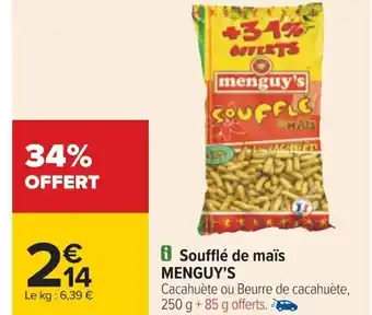 Carrefour Soufflé de Maïs Menguy's offre