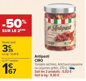 Carrefour Antipasti Ciro offre