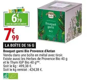 Gamm vert Bouquet garni bio provence d'antan offre