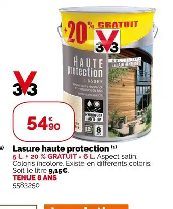 Weldom V33 lasure haute protection offre