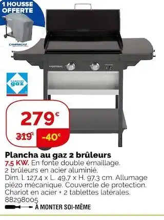 Weldom Campingaz plancha au gaz 2 brûleurs offre