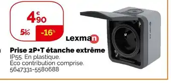 Weldom Lexman prise 2p+t étanche extrême offre