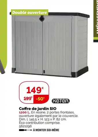 Weldom Keter coffre de jardin sio offre