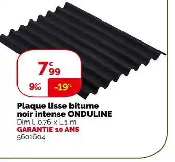 Onduline plaque lisse bitume noir intense